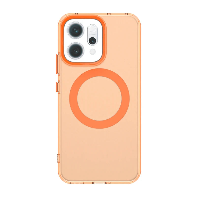 Funda OPPO Reno14F 5G – Transparente con Colores Candy, Magnética, Slim con Marco TPU y Trasera de PC