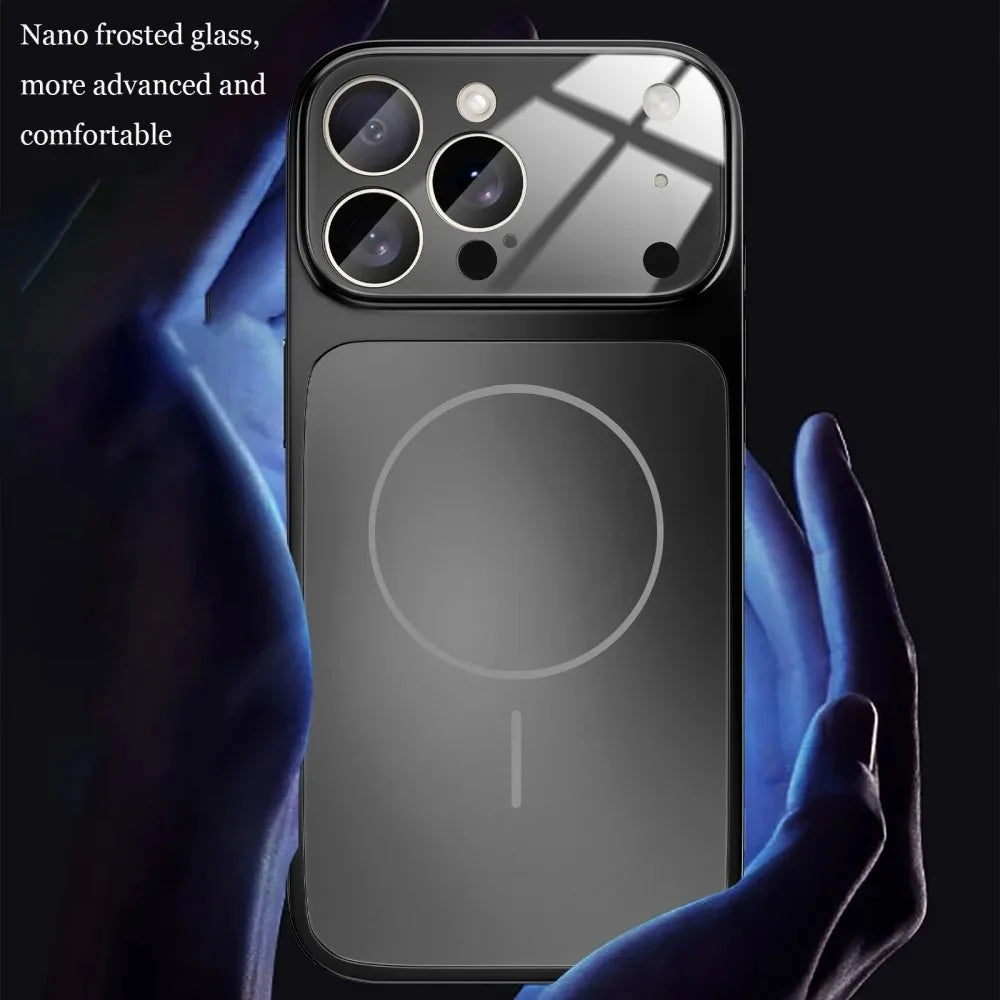 Funda Premium Nano Glass Mate para iPhone [Modelo] - Tacto Vidrio Suave con MagSafe