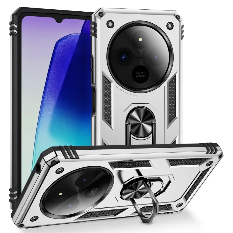 Xiaomi Redmi 14C 4G Shockproof Case – Soporte Magnético y Anillo Multifunción