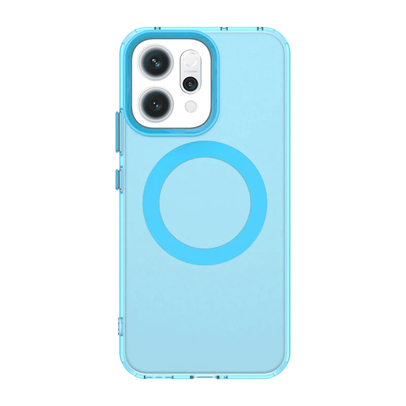 Funda OPPO Reno14F 5G – Transparente con Colores Candy, Magnética, Slim con Marco TPU y Trasera de PC
