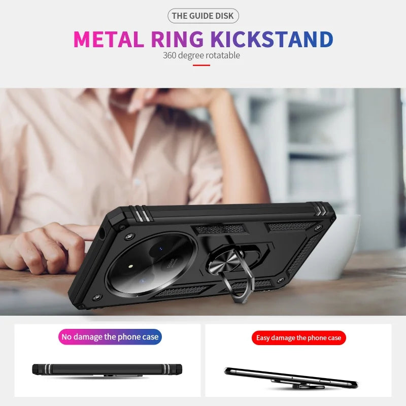 Xiaomi Redmi 14C 4G Shockproof Case – Soporte Magnético y Anillo Multifunción