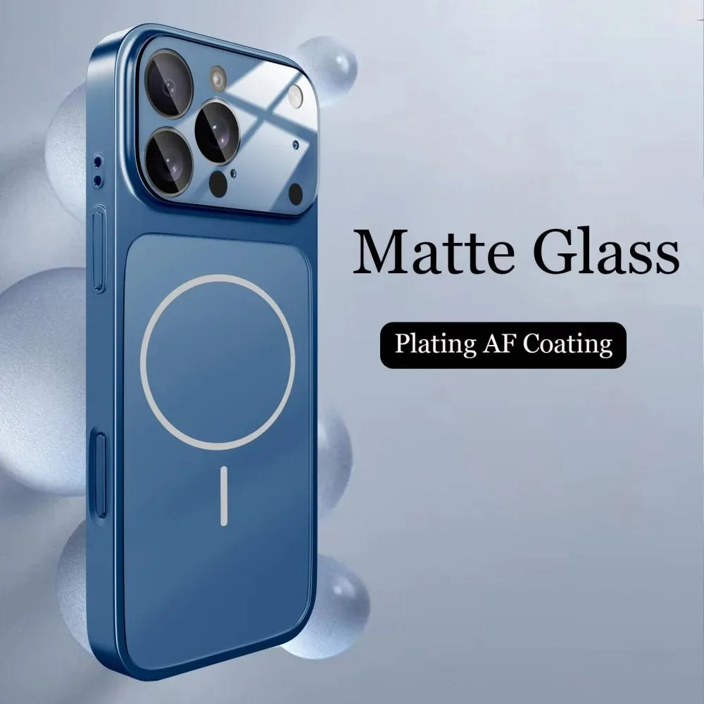 Funda Premium Nano Glass Mate para iPhone [Modelo] - Tacto Vidrio Suave con MagSafe