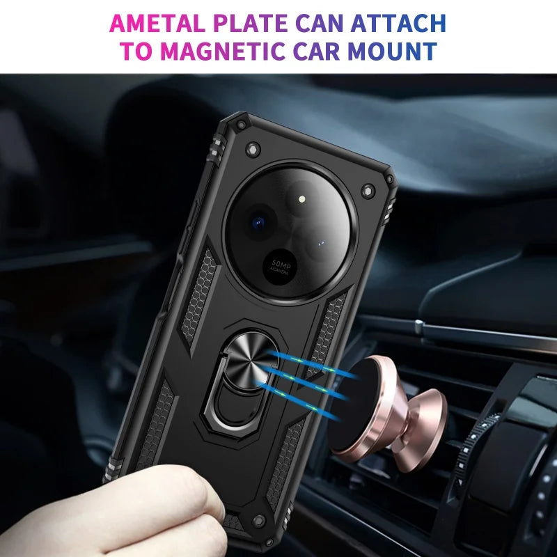 Xiaomi Redmi 14C 4G Shockproof Case – Soporte Magnético y Anillo Multifunción