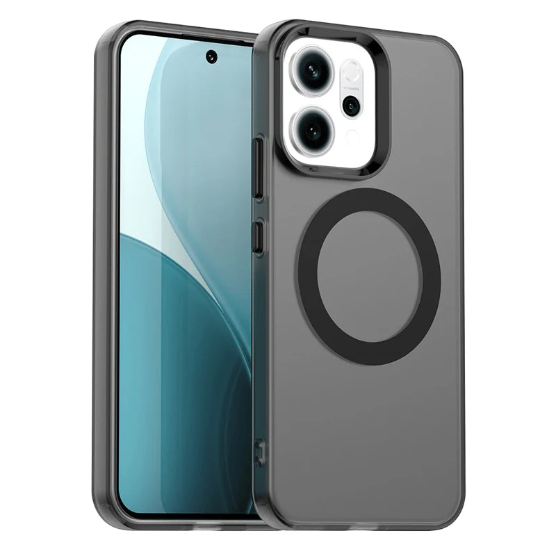 Funda OPPO Reno14F 5G – Transparente con Colores Candy, Magnética, Slim con Marco TPU y Trasera de PC