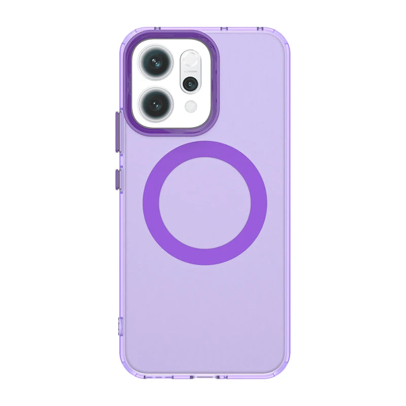 Funda OPPO Reno14F 5G – Transparente con Colores Candy, Magnética, Slim con Marco TPU y Trasera de PC