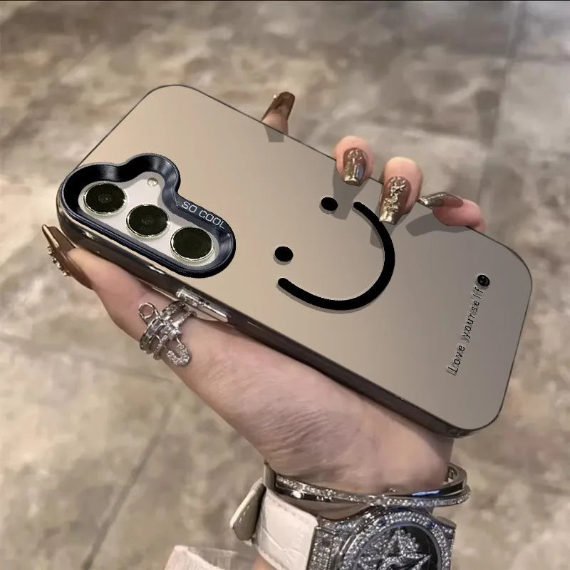 “Funda Samsung Silver Smile Cheeks – Compatible S25/S24/S23 Ultra/S22 Plus/S21 FE/A56/A55/A54/A53/A36/A25/A24”