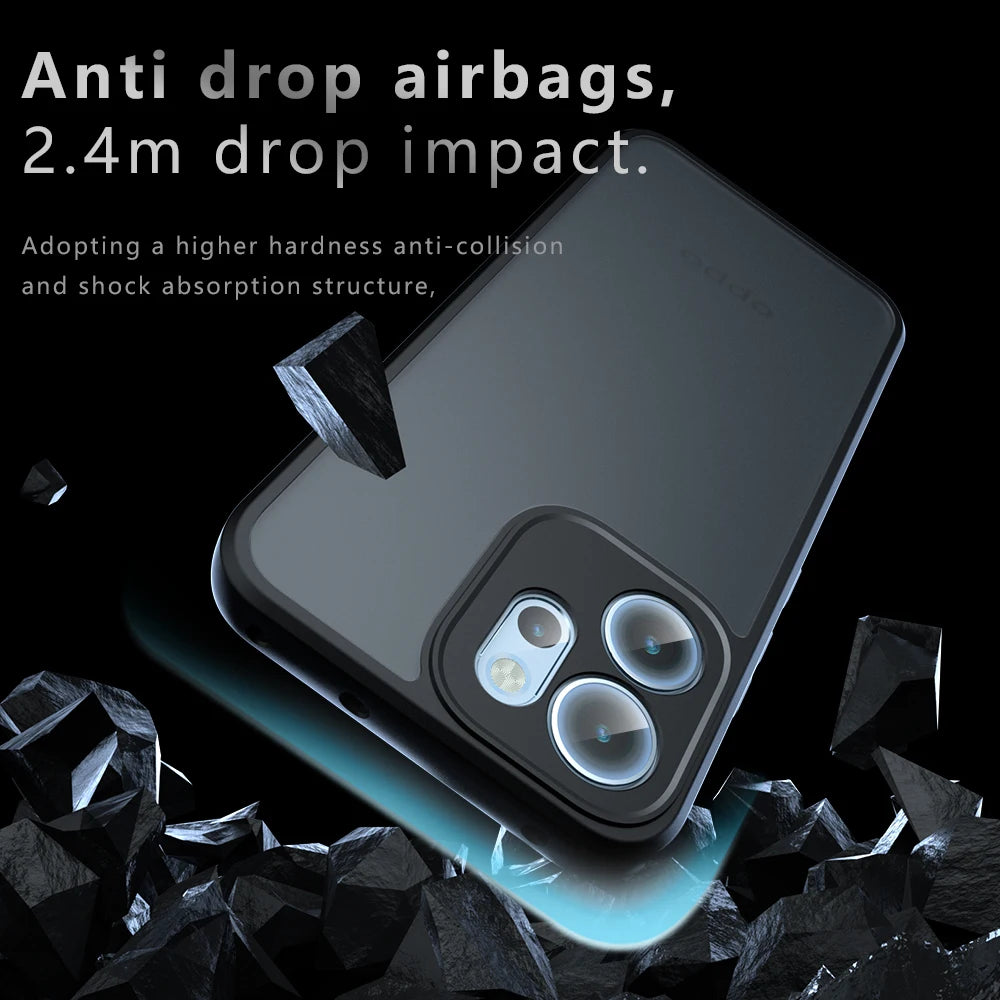 “Funda OPPO Reno14F 5G – Protección Anticaídas con Airbags, Mate, Anti-huellas y Resistente a Golpes”