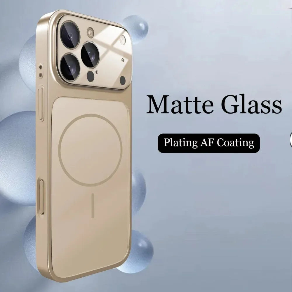 Funda Premium Nano Glass Mate para iPhone [Modelo] - Tacto Vidrio Suave con MagSafe