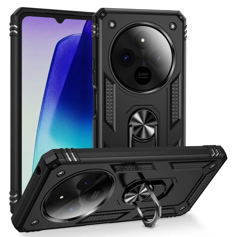 Xiaomi Redmi 14C 4G Shockproof Case – Soporte Magnético y Anillo Multifunción