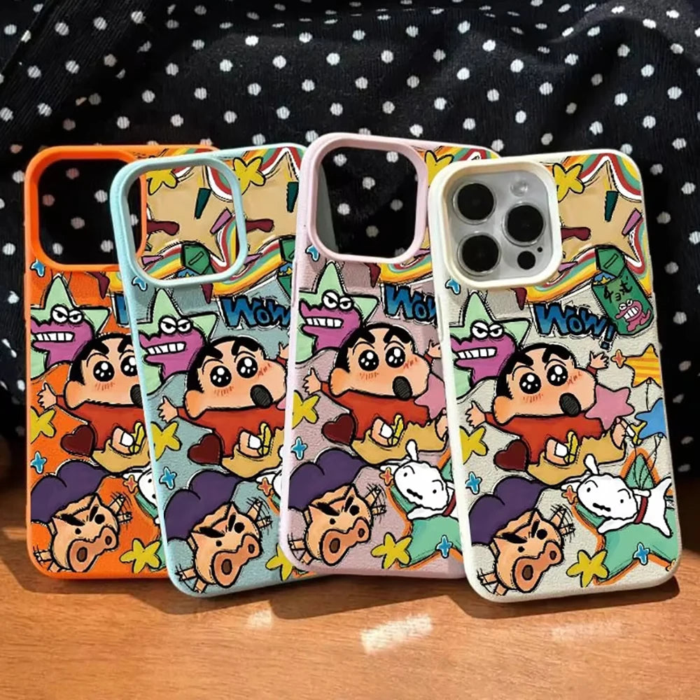 Carcasa TPU Antigolpes Textura Cuero con Graffiti - Protección Suave para iPhone