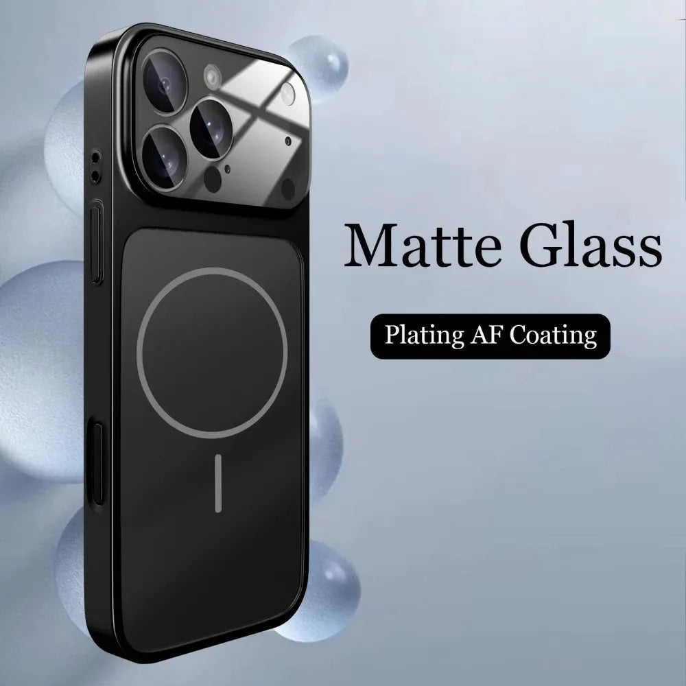 Funda Premium Nano Glass Mate para iPhone [Modelo] - Tacto Vidrio Suave con MagSafe