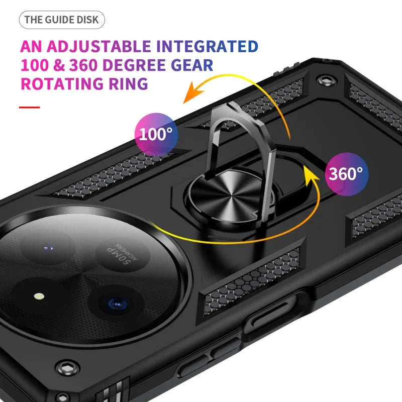 Xiaomi Redmi 14C 4G Shockproof Case – Soporte Magnético y Anillo Multifunción