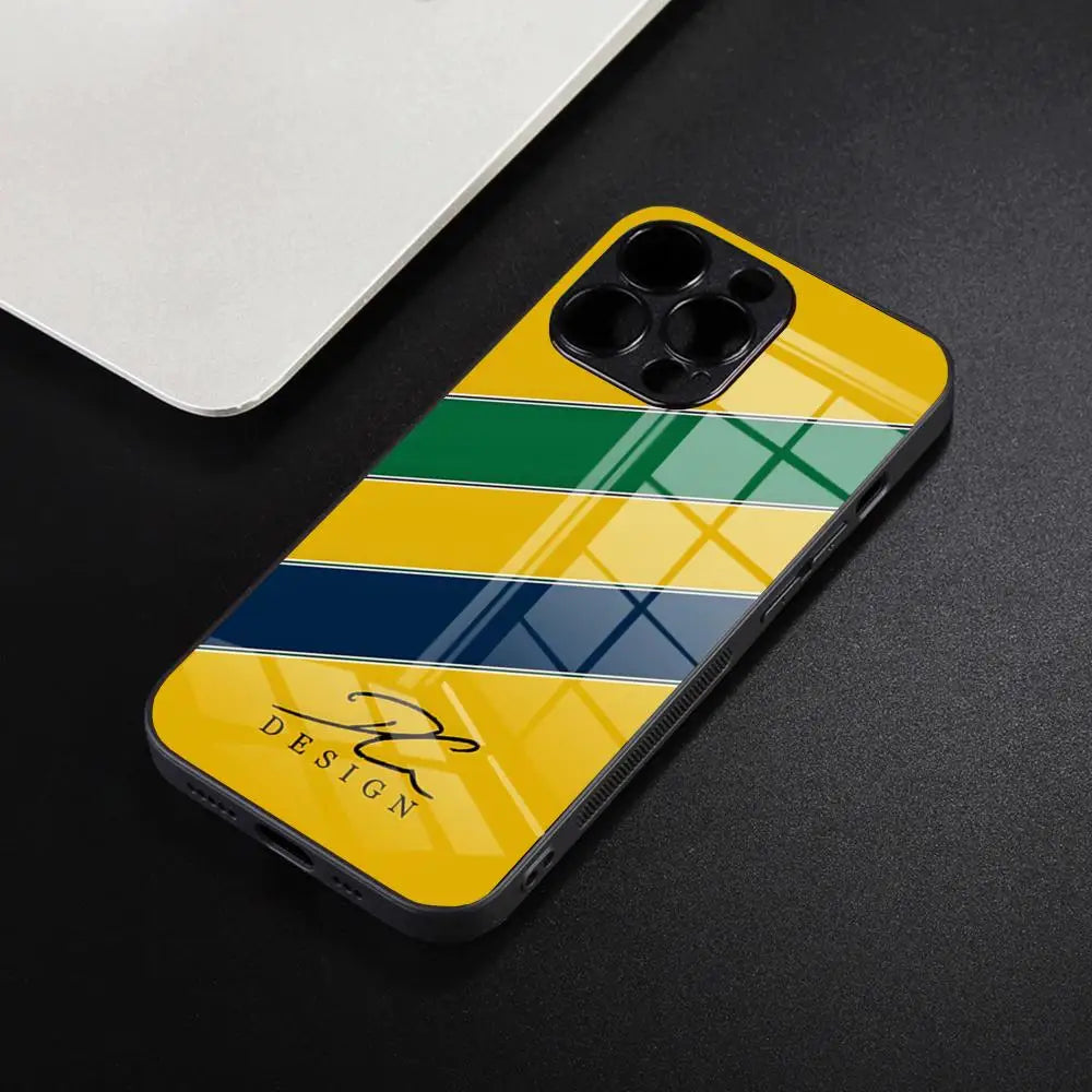 “Funda Ayrton Senna F1 para iPhone – Compatible iPhone 7/8/SE/11/12/13/14/15/16 Pro/Max – Marco de Silicona y Glass Back Cover”