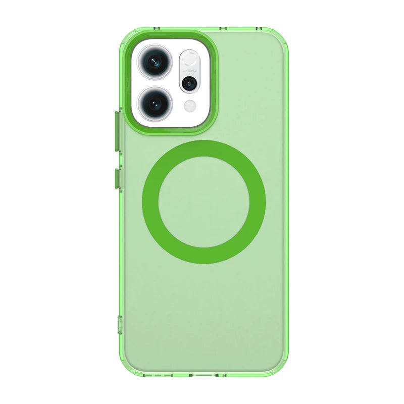 Funda OPPO Reno14F 5G – Transparente con Colores Candy, Magnética, Slim con Marco TPU y Trasera de PC