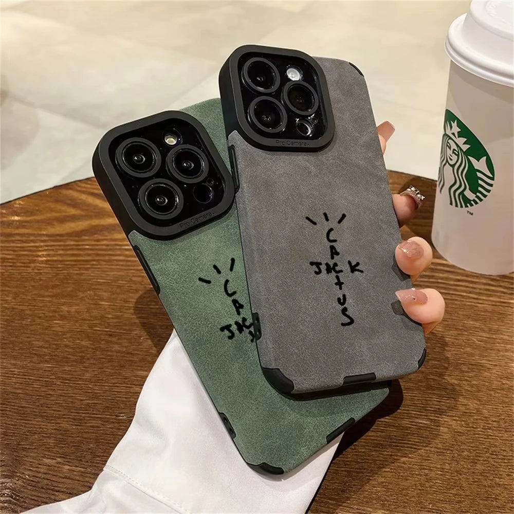Funda Flip de Cuero PU Estilo Streetwear para iPhone [Modelo] - Diseño Urbano Hip-Hop