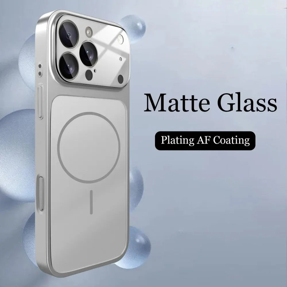 Funda Premium Nano Glass Mate para iPhone [Modelo] - Tacto Vidrio Suave con MagSafe
