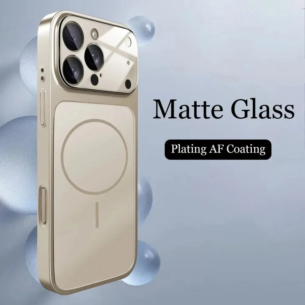 Funda Premium Nano Glass Mate para iPhone [Modelo] - Tacto Vidrio Suave con MagSafe